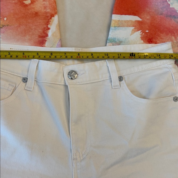 Ag Adriano Goldschmied Saige Mid-Rise Wide-Leg Jeans with Watercolor Wash, sz 28 - Picture 13 of 13